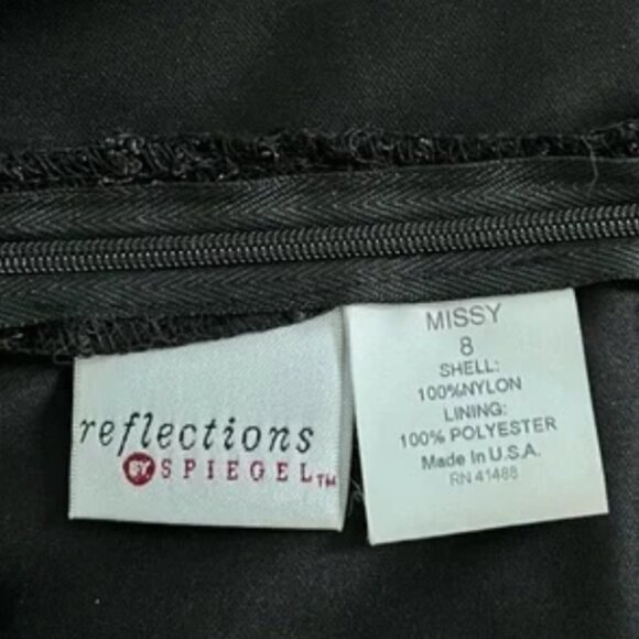 Reflections by Spiegel Black Long Sleeve V-Neck Lace Dress - Picture 6 of 12